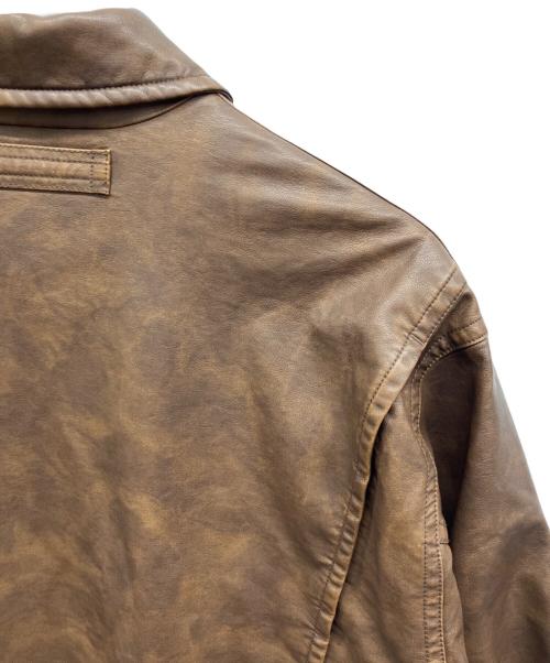 NAUTICA（ノーティカ）NAUTICA (ノーティカ) FREAK'S STORE (フリークスストア) Faded Vegan Leather Blouson ブラウン サイズ:L 未使用品の古着・服飾アイテム