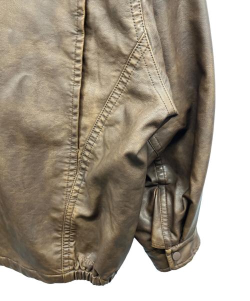 NAUTICA（ノーティカ）NAUTICA (ノーティカ) FREAK'S STORE (フリークスストア) Faded Vegan Leather Blouson ブラウン サイズ:L 未使用品の古着・服飾アイテム