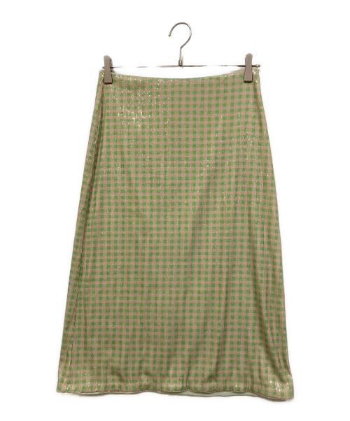 BAUM UND PFERDGARTEN（バウムウンドヘルガーデン）BAUM UND PFERDGARTEN (バウムウンドヘルガーデン) スパンコールスカート グリーン×ピンク サイズ:表記なしの古着・服飾アイテム