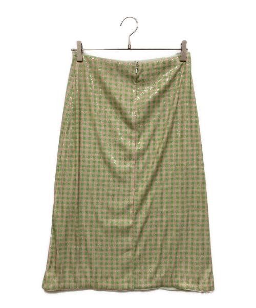 BAUM UND PFERDGARTEN（バウムウンドヘルガーデン）BAUM UND PFERDGARTEN (バウムウンドヘルガーデン) スパンコールスカート グリーン×ピンク サイズ:表記なしの古着・服飾アイテム