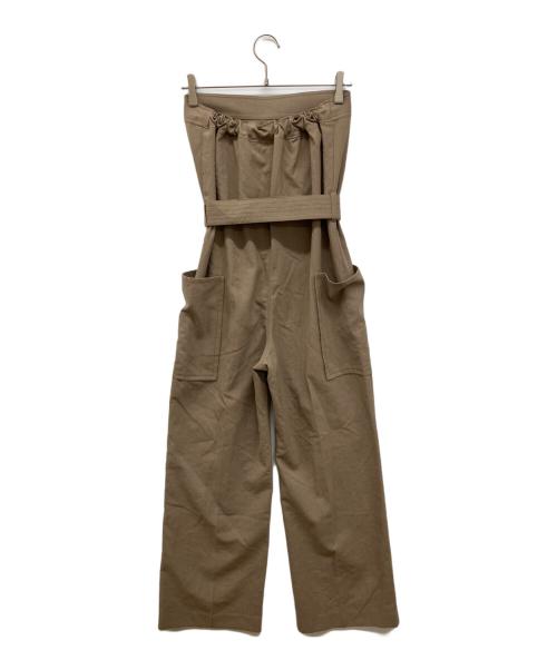 LE CIEL BLEU（ルシェルブルー）LE CIEL BLEU (ルシェルブルー) Belted Safari Jumpsuit　 ベルト付 ジャンプスーツ  ブラウン サイズ:36の古着・服飾アイテム