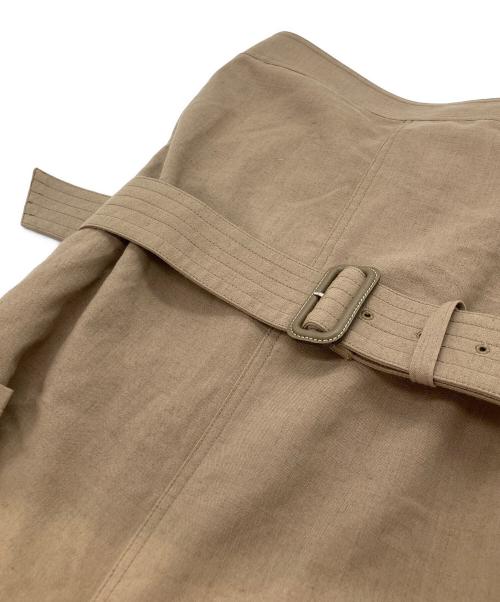 LE CIEL BLEU（ルシェルブルー）LE CIEL BLEU (ルシェルブルー) Belted Safari Jumpsuit　 ベルト付 ジャンプスーツ  ブラウン サイズ:36の古着・服飾アイテム