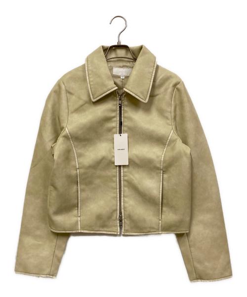 moussy（マウジー）moussy (マウジー) FAUX LEATHER MINIMAL ジャケット エクリュ サイズ:SIZE Freeの古着・服飾アイテム