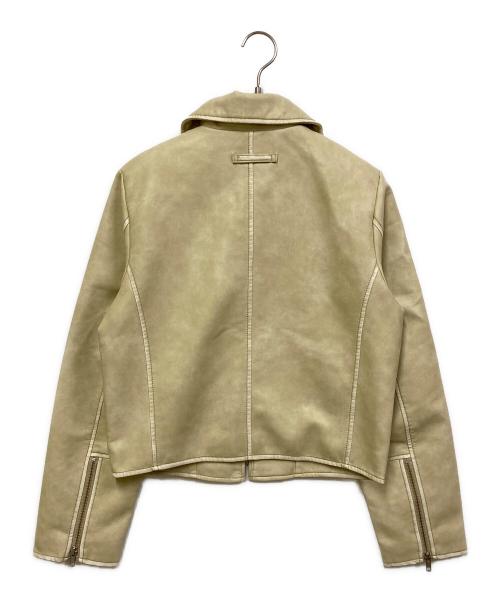 moussy（マウジー）moussy (マウジー) FAUX LEATHER MINIMAL ジャケット エクリュ サイズ:SIZE Freeの古着・服飾アイテム