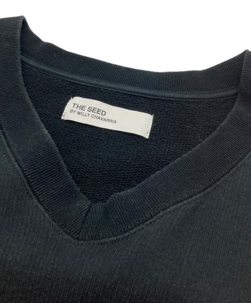 THE SEED BY WILLY CHAVARRIA（ザ シード バイ ウィリーチャバリア）THE SEED BY WILLY CHAVARRIA (ザ シード バイ ウィリーチャバリア) Iris Vneck Sweat ブラック サイズ:SIZE 40の古着・服飾アイテム