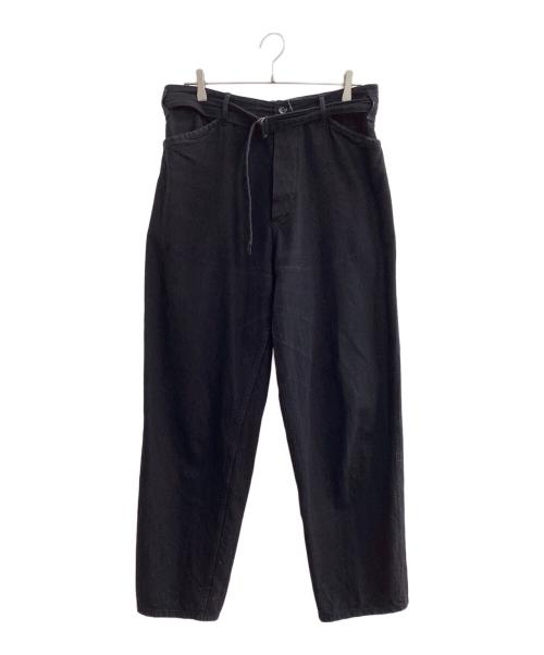 COMOLI（コモリ）COMOLI (コモリ) ベルテッドデニムパンツ ブラック サイズ:2の古着・服飾アイテム