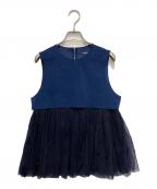 HYKEハイク）の古着「ULTRA SUEDE TULLE TOP」｜ネイビー