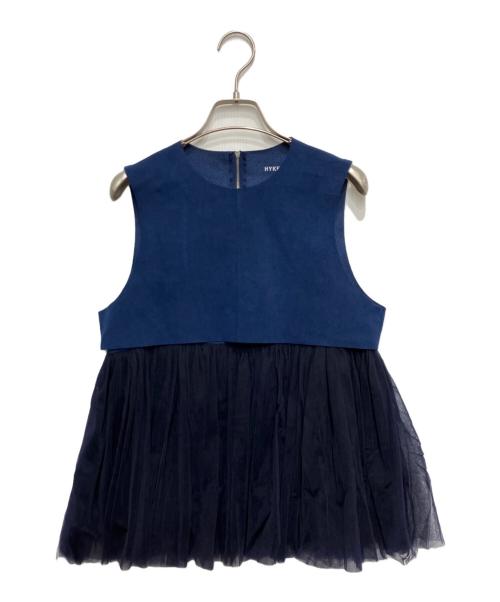 HYKE（ハイク）HYKE (ハイク) ULTRA SUEDE TULLE TOP ネイビー サイズ:1の古着・服飾アイテム