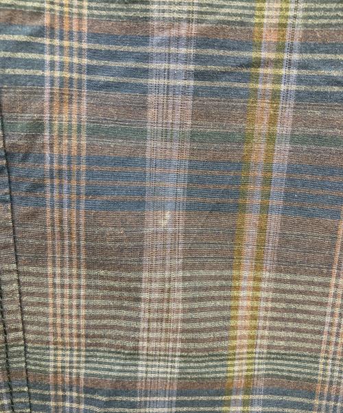 BEAMS PLUS（ビームスプラス）BEAMS PLUS (ビームスプラス) 4ボタン イカット チェック ダブルブレステッド ジャケット ネイビー×ブラウン サイズ:Ｍの古着・服飾アイテム