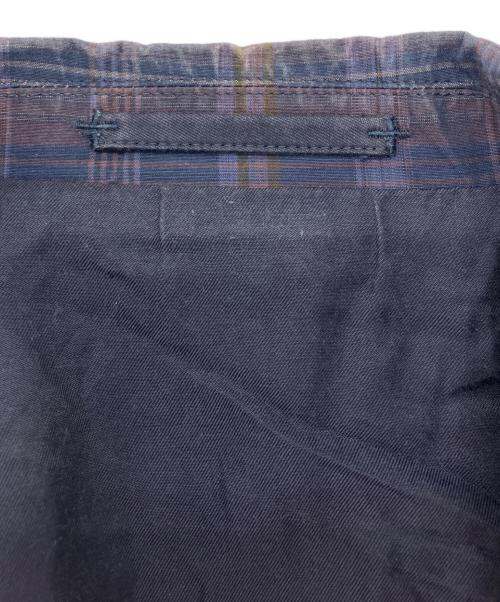 BEAMS PLUS（ビームスプラス）BEAMS PLUS (ビームスプラス) 4ボタン イカット チェック ダブルブレステッド ジャケット ネイビー×ブラウン サイズ:Ｍの古着・服飾アイテム