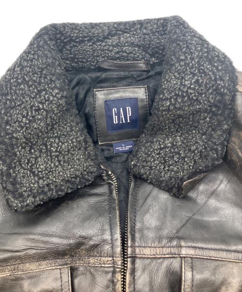 GAP（ギャップ）GAP (ギャップ) オールドボアレザージャケット ブラック サイズ:Lの古着・服飾アイテム