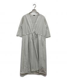 JIL SANDER NAVY（ジルサンダー ネイビー）の古着「vネックワンピース」｜パステルグリーン