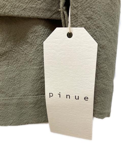pinue（ピヌエ）pinue (ピヌエ) コットンスタンドカラーシャツワンピース オリーブ サイズ:Freeの古着・服飾アイテム