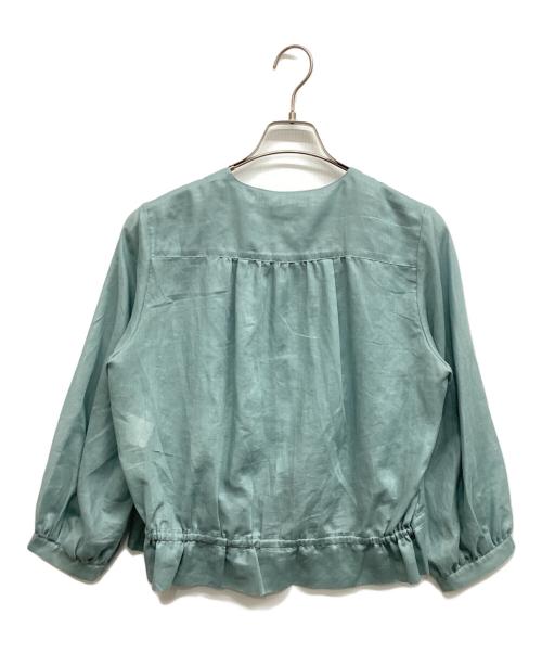 AMACA（アマカ）AMACA (アマカ) セルメタルオーガンジー ノーカラージャケット グリーン サイズ:40の古着・服飾アイテム