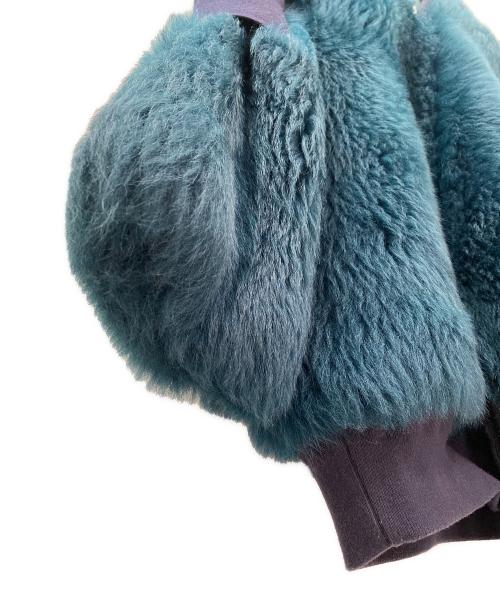 sacai（サカイ）sacai (サカイ) ラムファーボンバージャケット ブラック×ブルー サイズ:2の古着・服飾アイテム