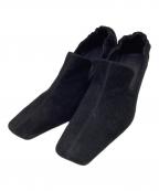 RIM.ARKリムアーク）の古着「Suede square toe heel」｜ブラック
