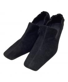 RIM.ARK（リムアーク）の古着「Suede square toe heel」｜ブラック