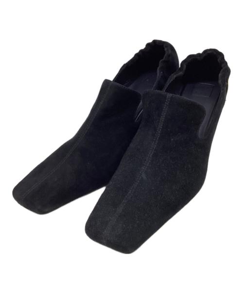 RIM.ARK（リムアーク）RIM.ARK (リムアーク) Suede square toe heel ブラック サイズ:38の古着・服飾アイテム