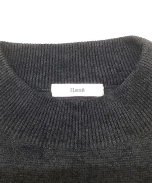 Rene（ルネ）Rene (ルネ) フリルニットワンピース ブラック サイズ:36の古着・服飾アイテム