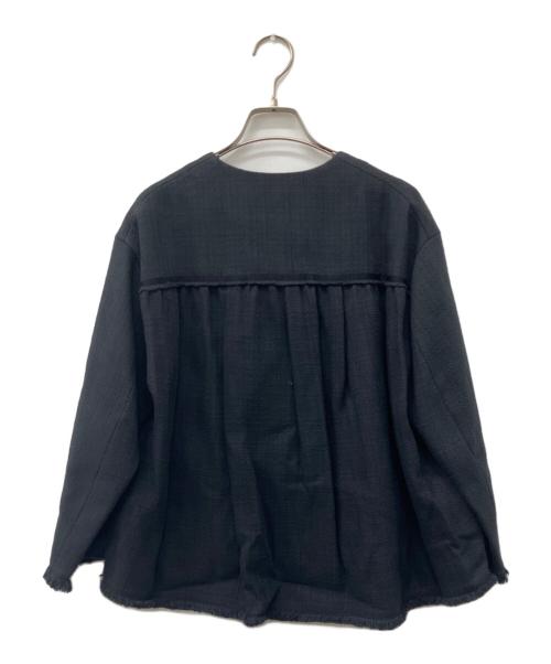 DRAWER（ドゥロワー）DRAWER (ドゥロワー) ツイードジャケット ネイビー サイズ:38の古着・服飾アイテム