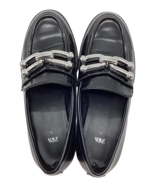 ZARA（ザラ）ZARA (ザラ) トラックソールローファー ブラック サイズ:35の古着・服飾アイテム