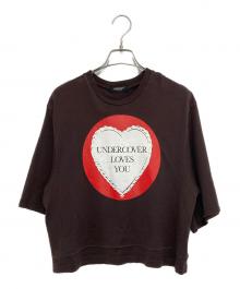 UNDERCOVER（アンダーカバー）の古着「ハートプリントTシャツ」｜ブラウン