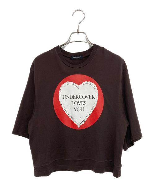 UNDERCOVER（アンダーカバー）UNDERCOVER (アンダーカバー) ハートプリントTシャツ ブラウン サイズ:2の古着・服飾アイテム