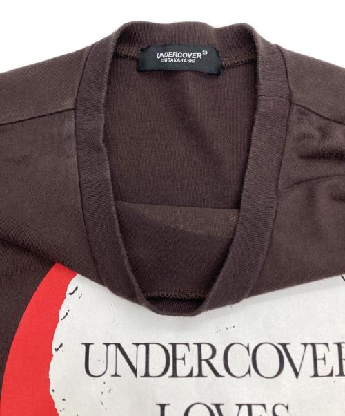 UNDERCOVER（アンダーカバー）UNDERCOVER (アンダーカバー) ハートプリントTシャツ ブラウン サイズ:2の古着・服飾アイテム
