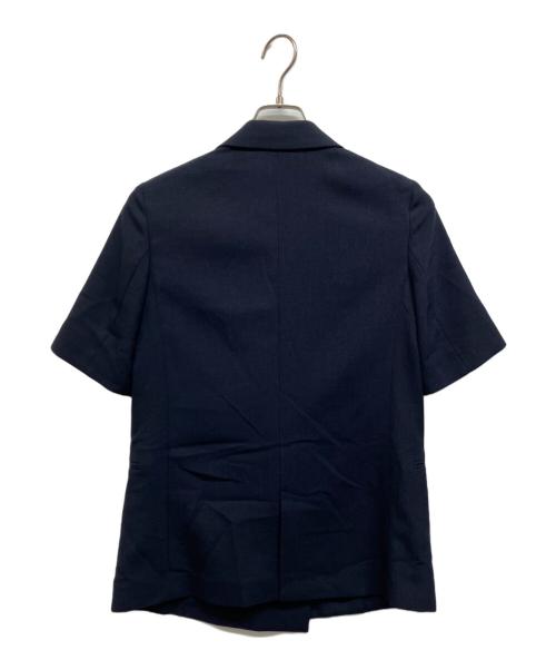 uncrave（アンクレイヴ3.）uncrave (アンクレイヴ3.) ウォッシャブルドライサップハーフスリーブジャケット ネイビーの古着・服飾アイテム