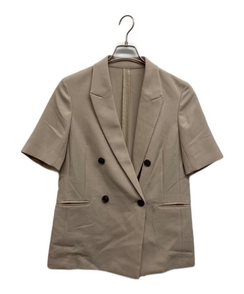 uncrave（アンクレイヴ3.）uncrave (アンクレイヴ3.) ウォッシャブルドライサップハーフスリーブジャケット ベージュの古着・服飾アイテム