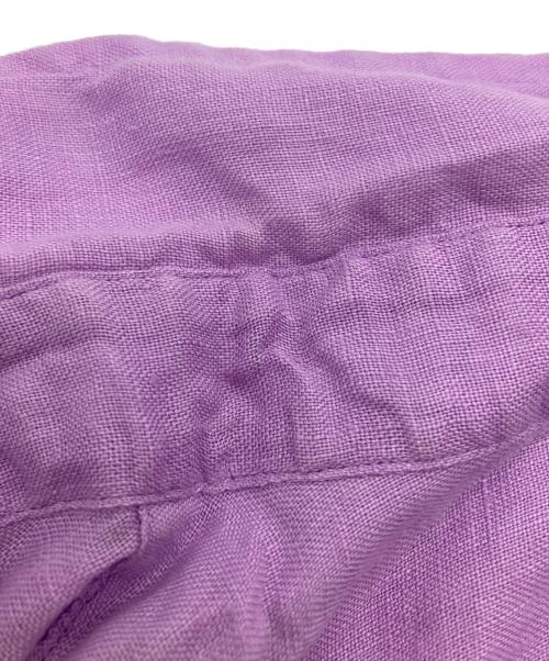 POLO RALPH LAUREN（ポロ・ラルフローレン）POLO RALPH LAUREN (ポロ・ラルフローレン) ワイドクロップドリネンシャツ パープル サイズ:XSの古着・服飾アイテム