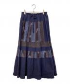 儀右衛門ギエモン）の古着「パッチワークスカート」｜ネイビー