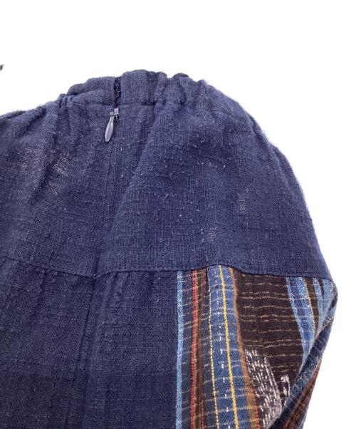 儀右衛門（ギエモン）儀右衛門 (ギエモン) パッチワークスカート ネイビー サイズ:Freeの古着・服飾アイテム