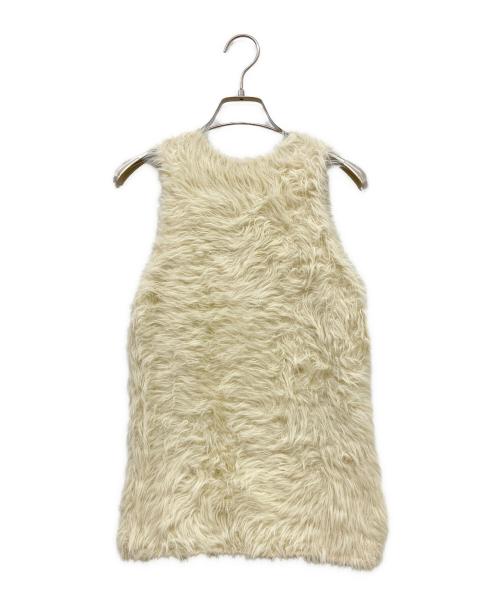 anuans（アニュアンス）anuans (アニュアンス) ファーライクノースリーブニットトップス アイボリー サイズ:Freeの古着・服飾アイテム