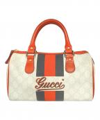 GUCCIグッチ）の古着「ミニボストンバッグ」｜ホワイト×オレンジ