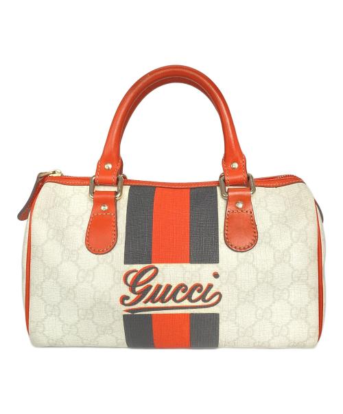 GUCCI（グッチ）GUCCI (グッチ) ミニボストンバッグ ホワイト×オレンジの古着・服飾アイテム