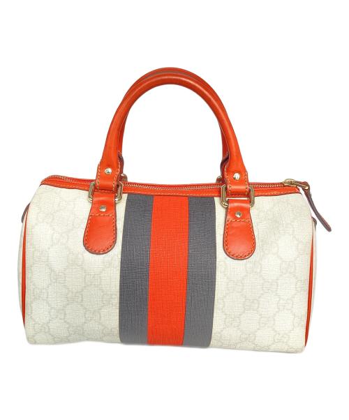 GUCCI（グッチ）GUCCI (グッチ) ミニボストンバッグ ホワイト×オレンジの古着・服飾アイテム