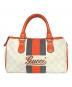GUCCI（グッチ）の古着「ミニボストンバッグ」｜ホワイト×オレンジ
