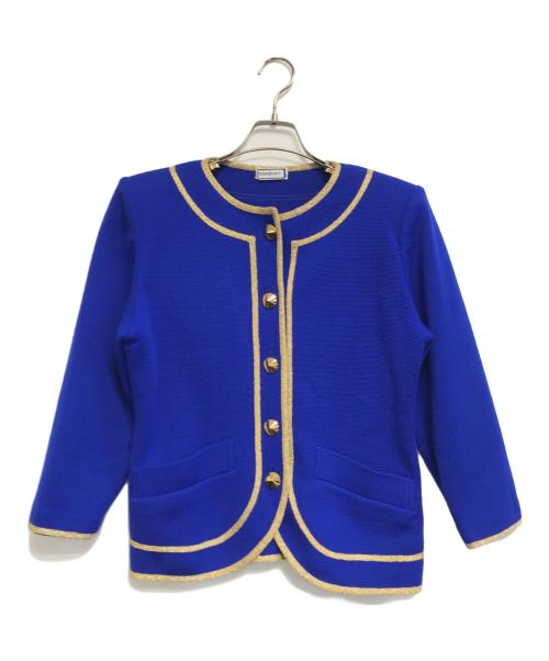 Yves Saint Laurent（イヴサンローラン）Yves Saint Laurent (イヴサンローラン) ニットジャケット ブルー サイズ:Ｍの古着・服飾アイテム