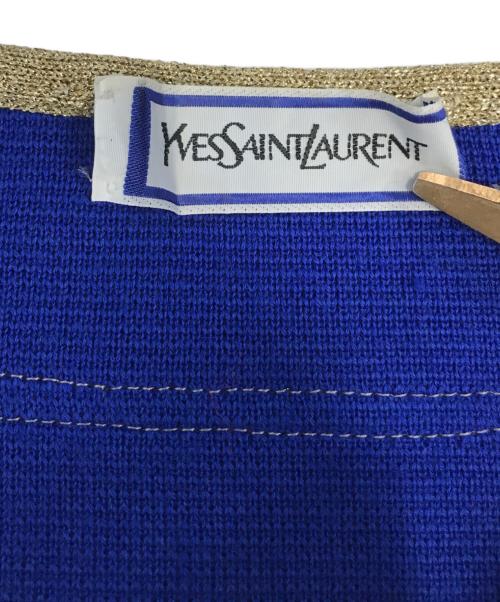 Yves Saint Laurent（イヴサンローラン）Yves Saint Laurent (イヴサンローラン) ニットジャケット ブルー サイズ:Ｍの古着・服飾アイテム