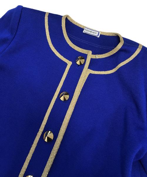 Yves Saint Laurent（イヴサンローラン）Yves Saint Laurent (イヴサンローラン) ニットジャケット ブルー サイズ:Ｍの古着・服飾アイテム