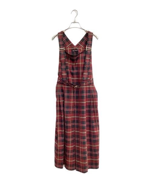 Jane Marple（ジェーンマープル）Jane Marple (ジェーンマープル) British check salopette dress レッド サイズ:Mの古着・服飾アイテム