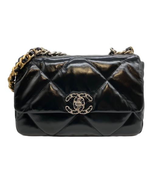 CHANEL（シャネル）CHANEL (シャネル) シャネル19 チェーンショルダーバッグ ブラック/シルバー金具 サイズ:25cmの古着・服飾アイテム