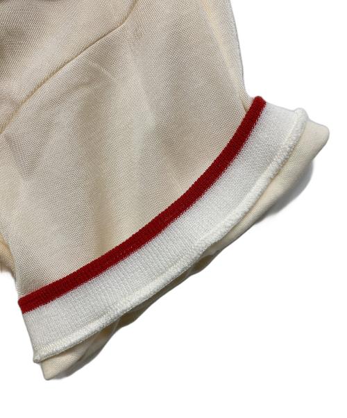 MM6 Maison Margiela（エムエムシックスメゾンマルジェラ）MM6 Maison Margiela (エムエムシックスメゾンマルジェラ) レースドッキングVネックカットソー アイボリー×グリーン サイズ:Sの古着・服飾アイテム