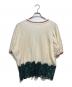 MM6 Maison Margiela (エムエムシックスメゾンマルジェラ) レースドッキングVネックカットソー アイボリー×グリーン サイズ:S：7000円