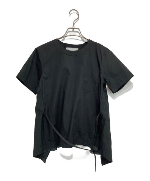 sacai（サカイ）sacai (サカイ) ショルダージップ ベルテッドカットソー ブラック サイズ:1の古着・服飾アイテム