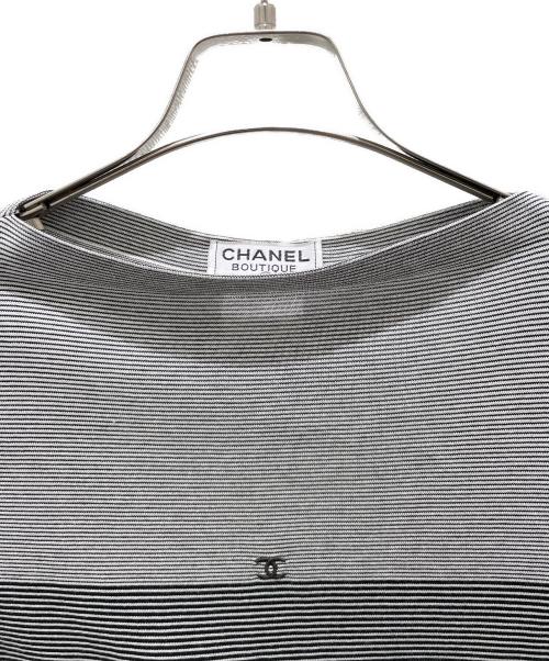 CHANEL（シャネル）CHANEL (シャネル) 97C/P08 ボーダーワンピース ホワイト×ブラック サイズ:40の古着・服飾アイテム