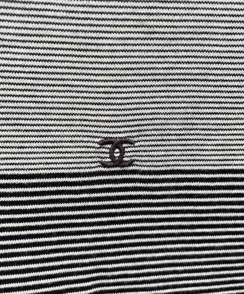 CHANEL（シャネル）CHANEL (シャネル) 97C/P08 ボーダーワンピース ホワイト×ブラック サイズ:40の古着・服飾アイテム