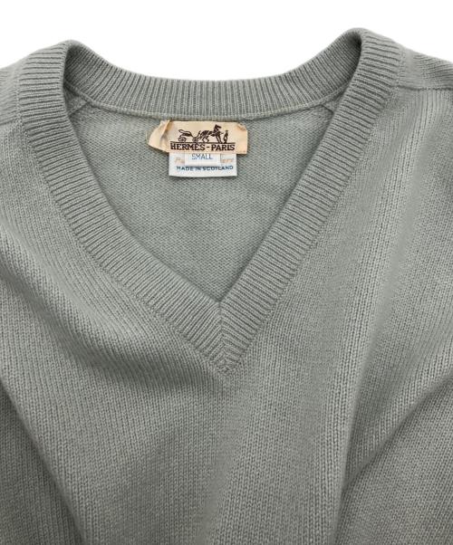 HERMES（エルメス）HERMES (エルメス) カシミヤVネックニット スカイブルー サイズ:Sの古着・服飾アイテム