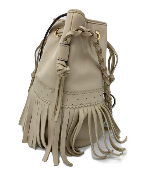 J&M DAVIDSON（ジェイ＆エム デヴィッドソン）J&M DAVIDSON (ジェイ＆エム デヴィッドソン) フリンジショルダーバッグ ベージュの古着・服飾アイテム